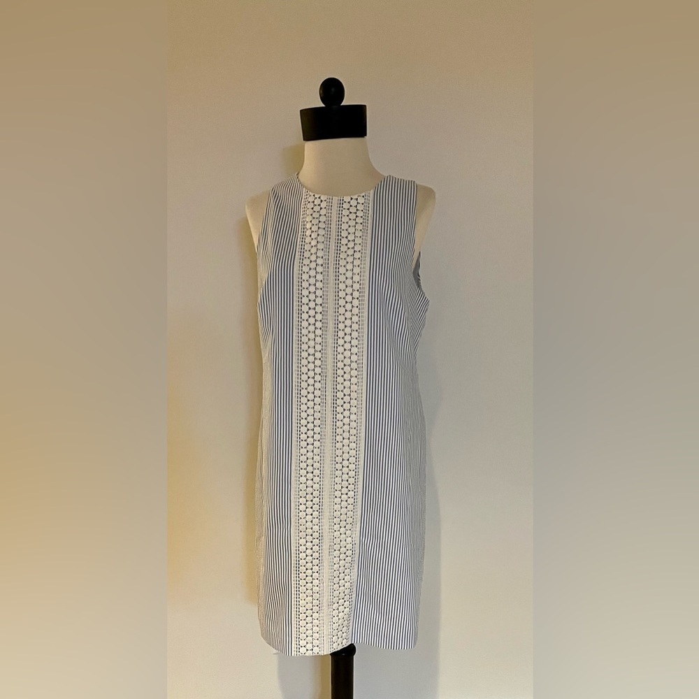 London Times Blue and White Striped Dress women’s size 10